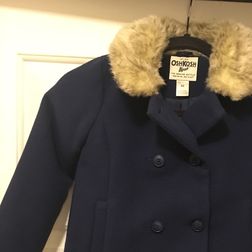 Oshkosh navy blue girls wool pea coat